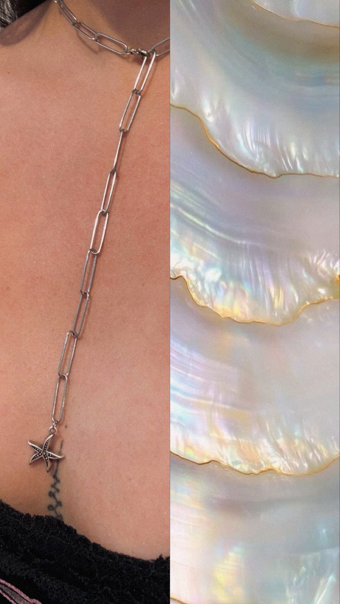 Handmade necklace with stainless steel (adjustable length)