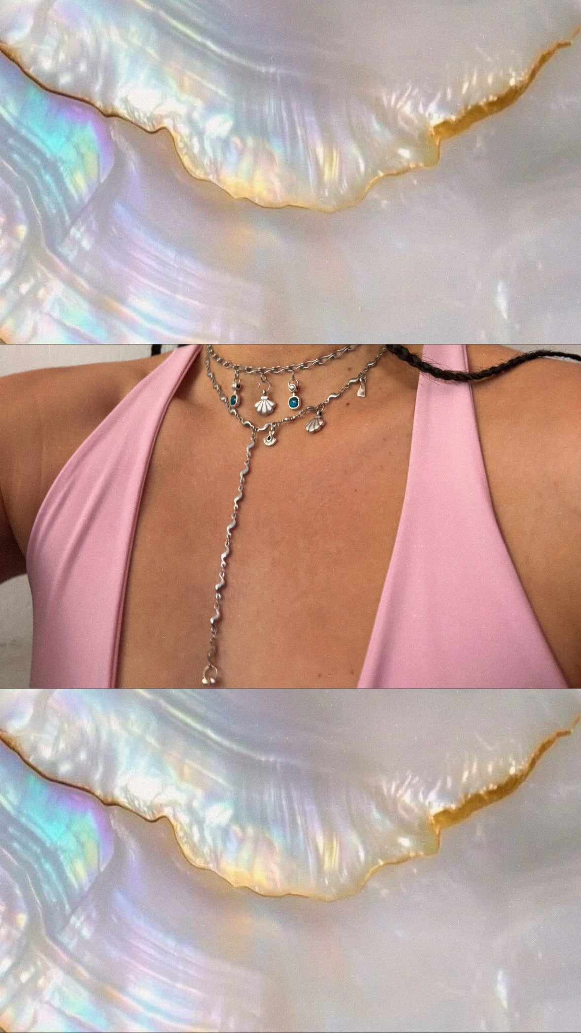 Handmade necklace with stainless steel chain