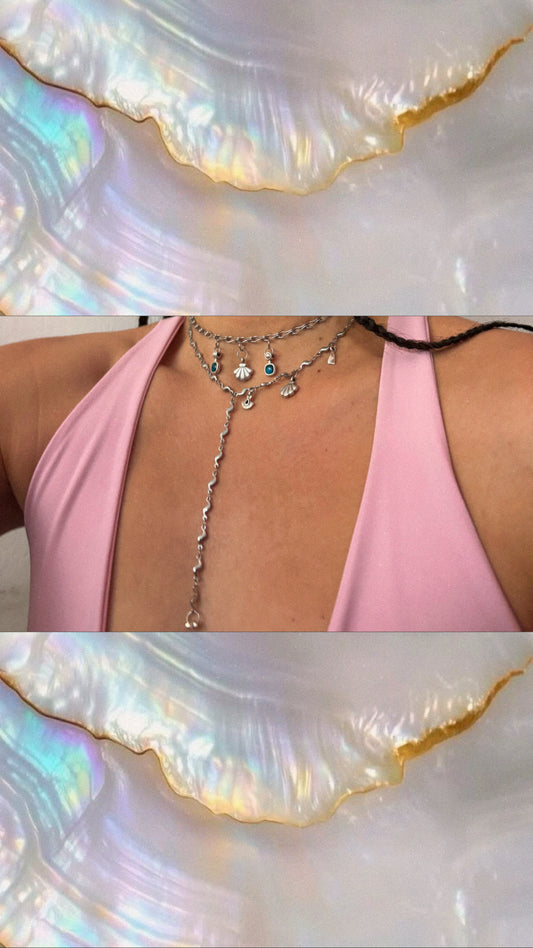 Handmade necklace with stainless steel chain