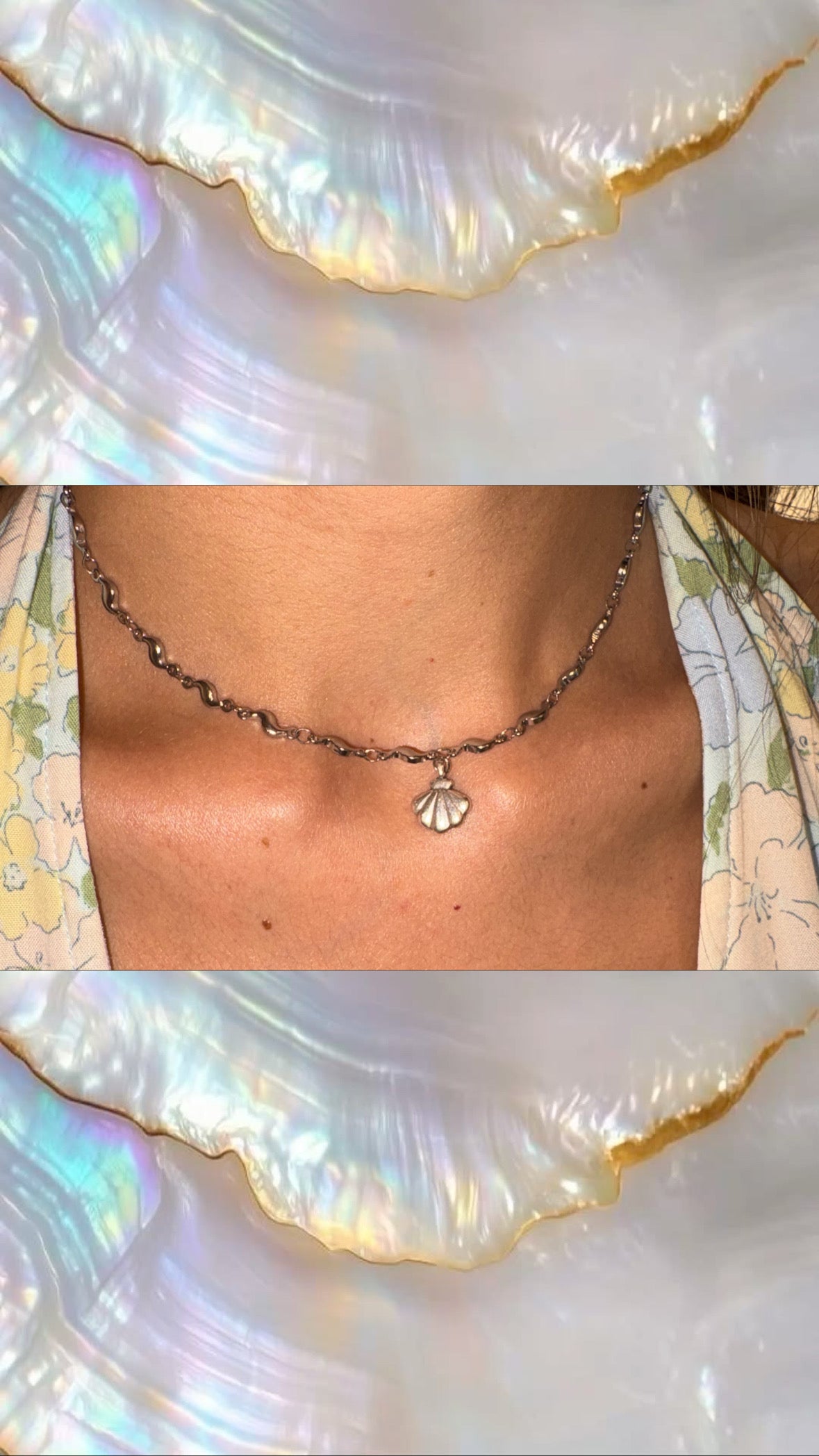 Handmade necklace with stainless steel chain