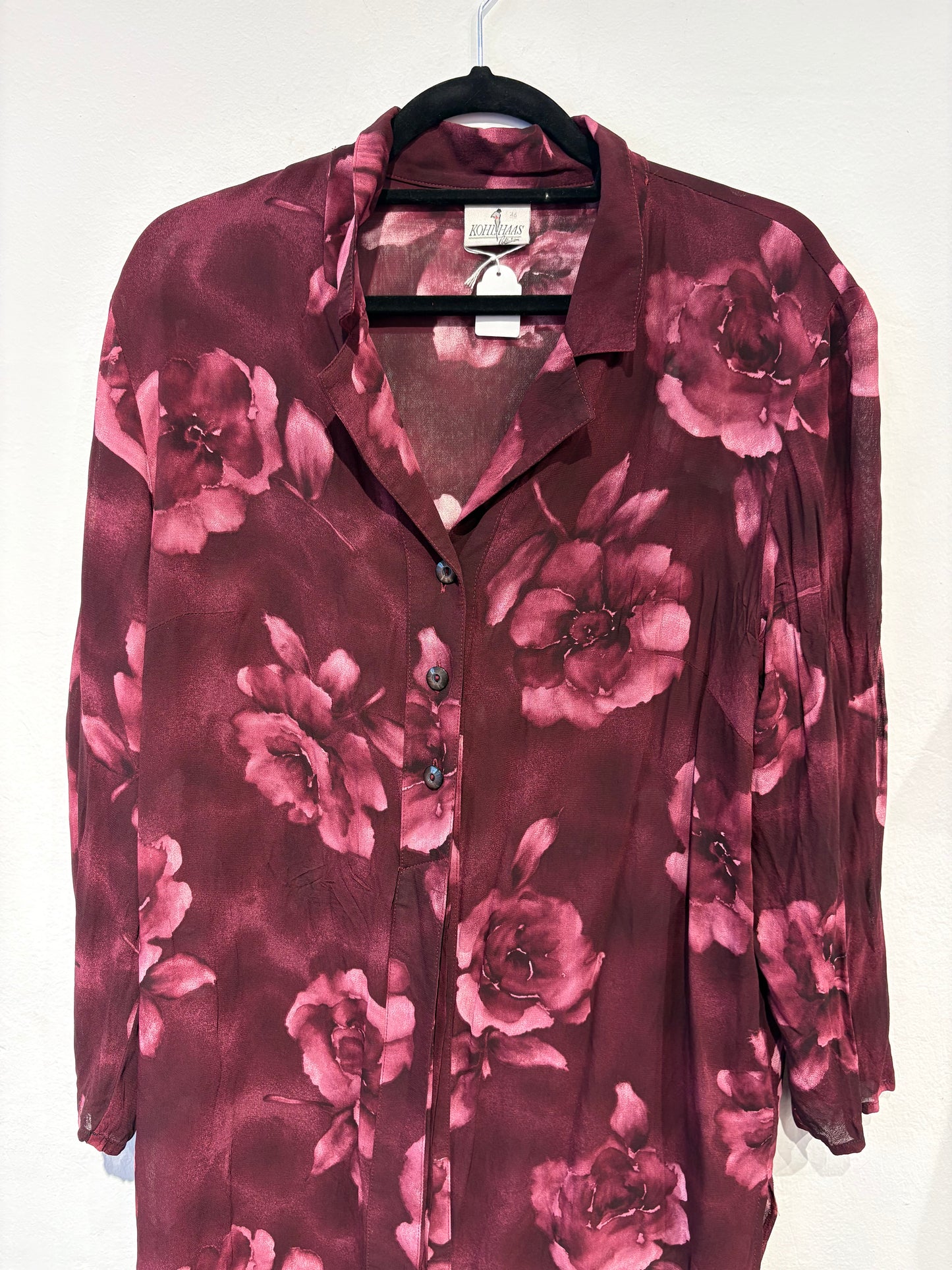 Vintage long button-up shirt