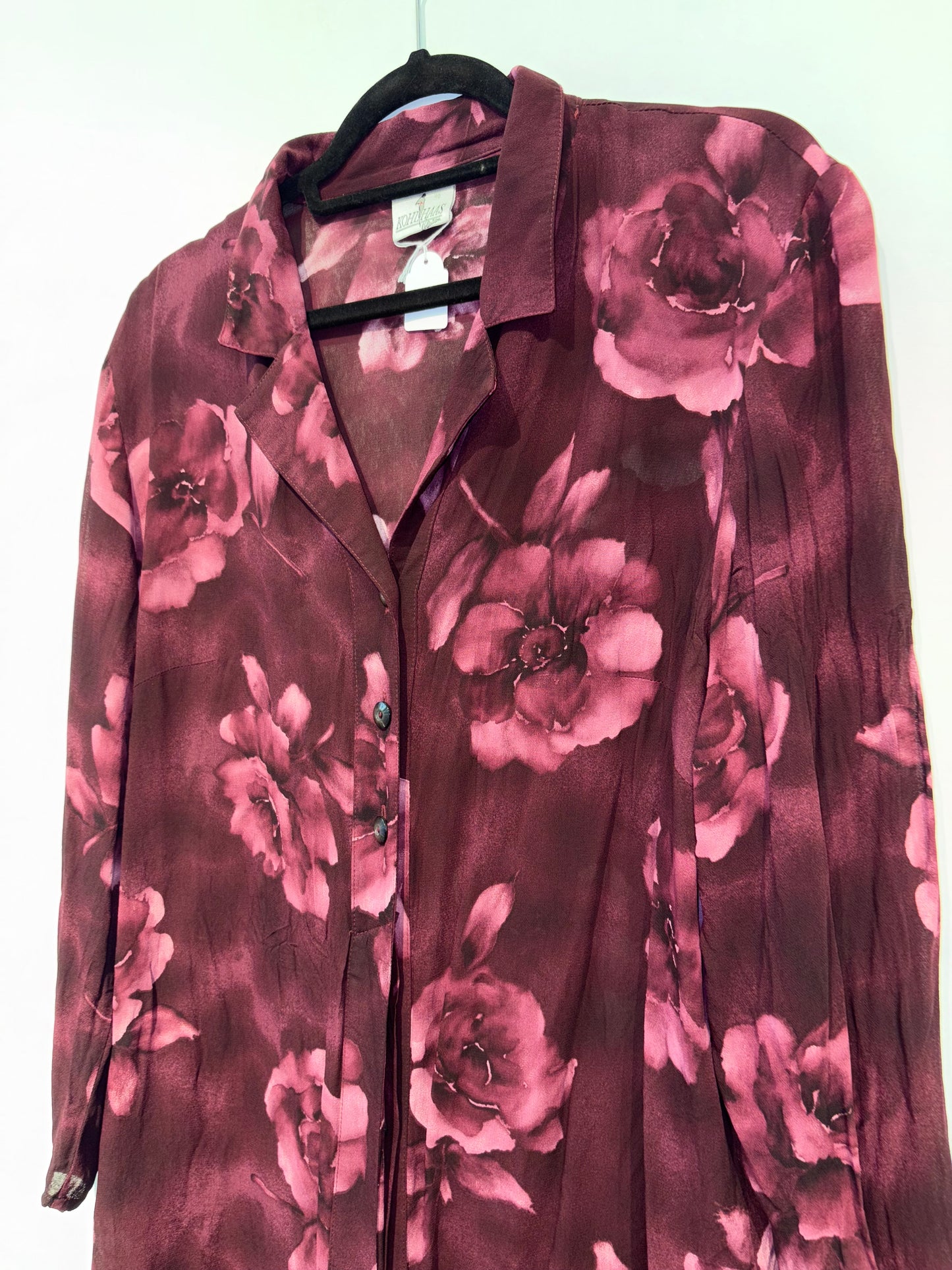 Vintage long button-up shirt