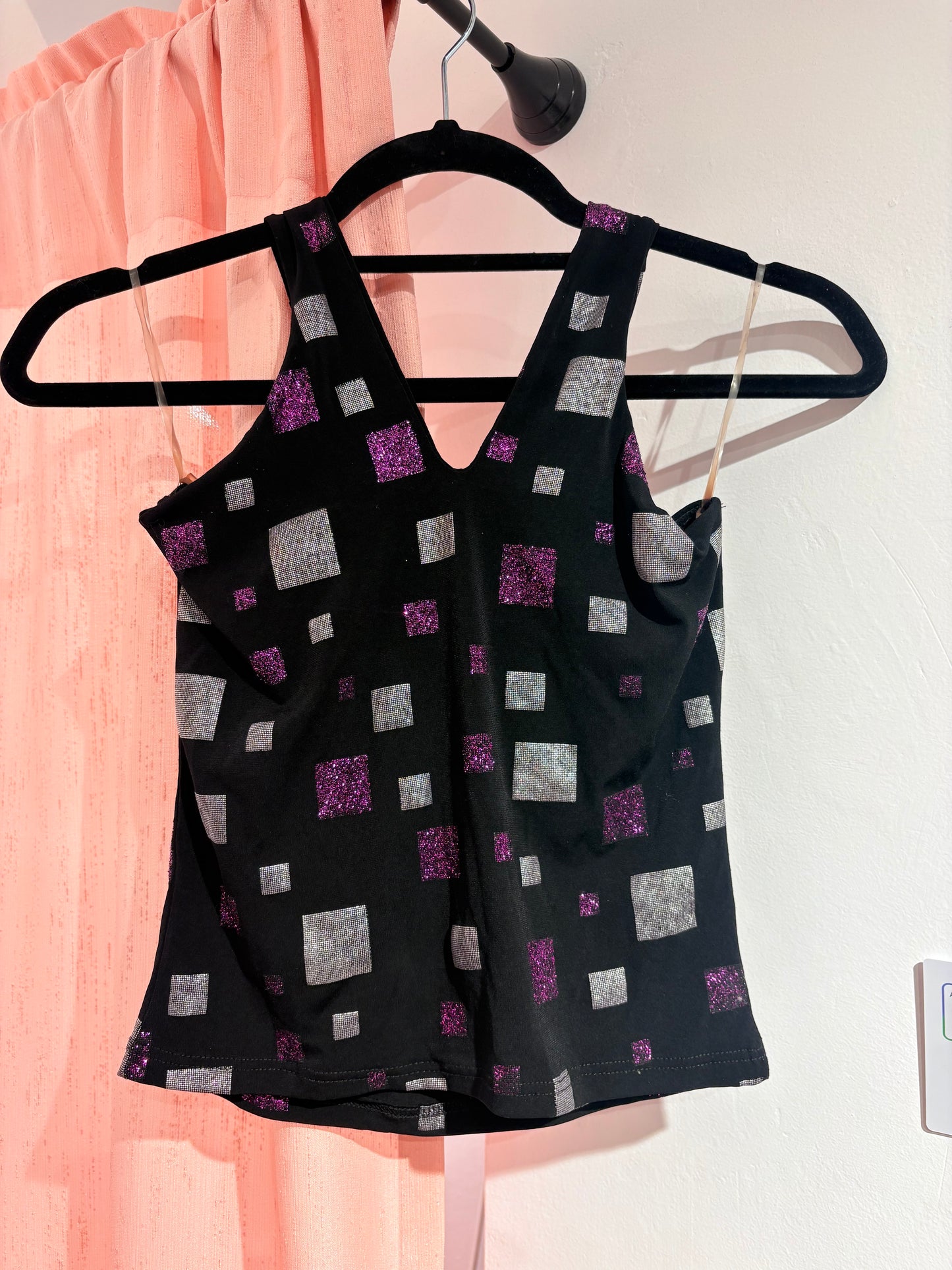 Y2k glitter top with open back (S-M)