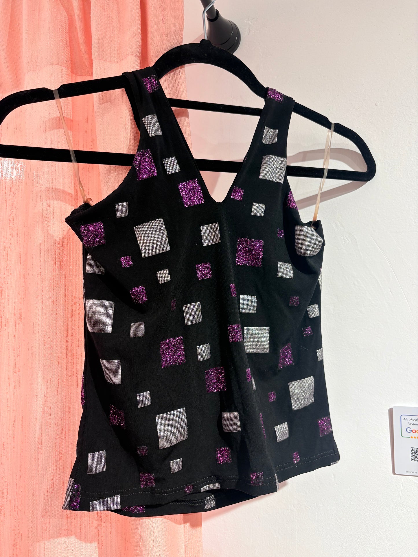 Y2k glitter top with open back (S-M)