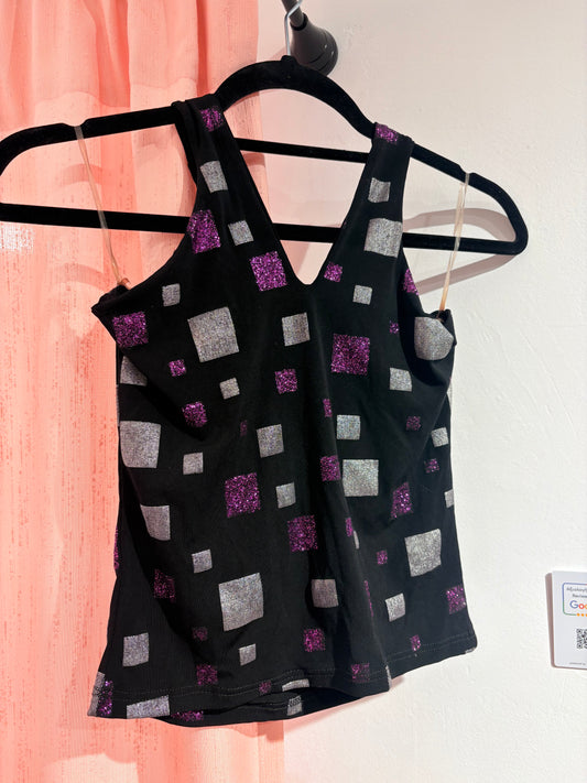 Y2k glitter top with open back (S-M)